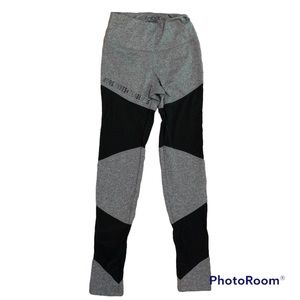 Doughnuts and Deadlifts leggings gray with Black mesh Sz S